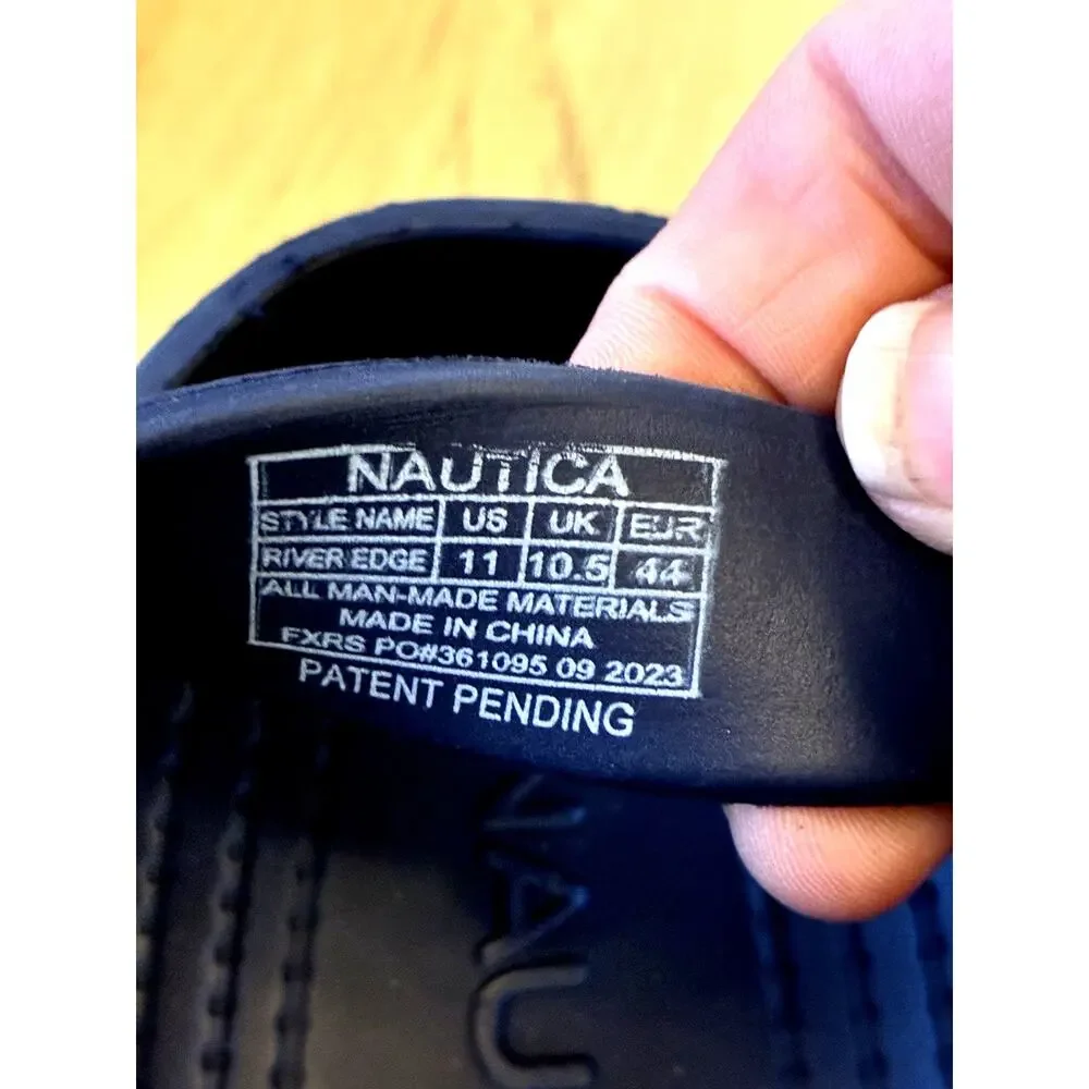NAUTICA Blue Foam Sandals SLIDES Water Shoes Beach Vacation Comfy Casual Mens 11